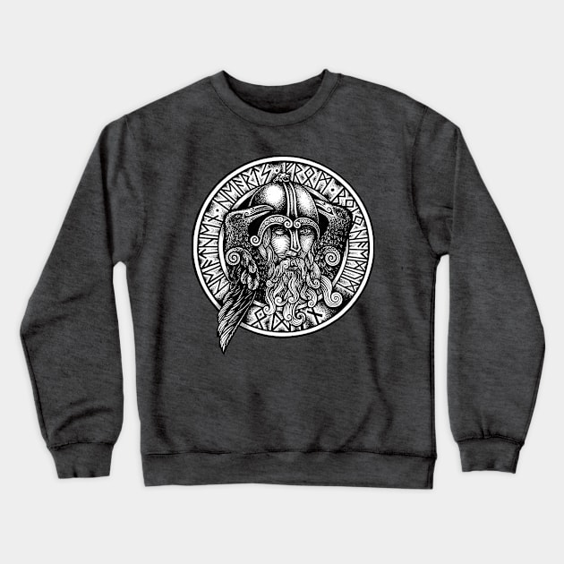 Odin Norse mythology Crewneck Sweatshirt by BYVIKTOR